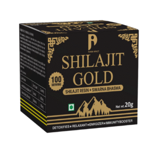 Shilajit Gold – Shilajit Resin with Swarna Bhasma (100 Servings)-20G